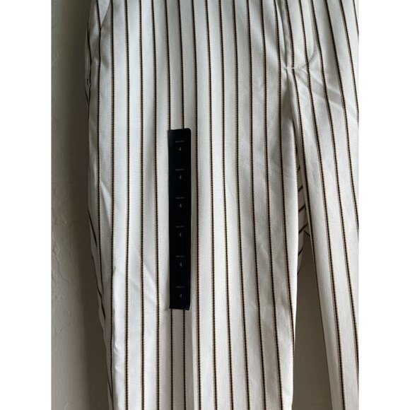 New! Banana Republic Factory Hayden White Tan Black Striped Pants Size 4 Rayon B - Picture 5 of 10